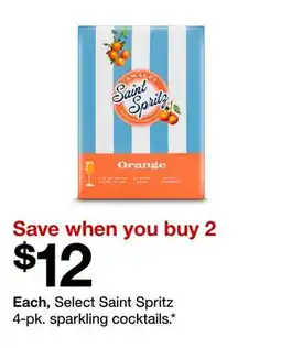 Target Select Saint Spritz 4-pk. sparkling cocktails offer