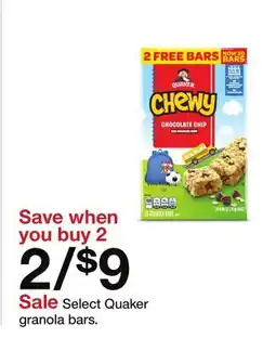Target Select Quaker granola bars offer