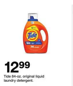 Target Tide 84-oz. original liquid laundry detergent offer