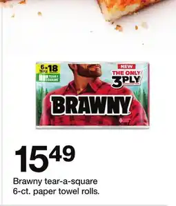 Target Brawny tear-a-square 6-ct. paper towel rolls offer