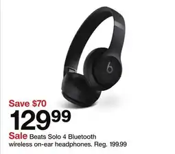 Target Beats Solo 4 Bluetooth wireless on-ear headphones offer