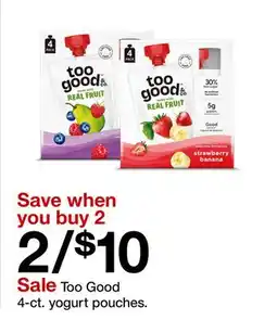 Target Too Good 4-ct. yogurt pouches offer