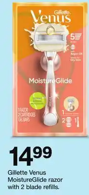 Target Gillette Venus MoistureGlide razor with 2 blade refills offer
