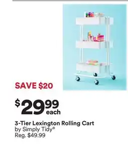 Michaels 3-Tier Lexington Rolling Cart by Simply Tidy offer
