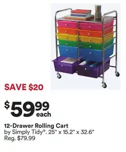 Michaels 12-Drawer Rolling Cart offer