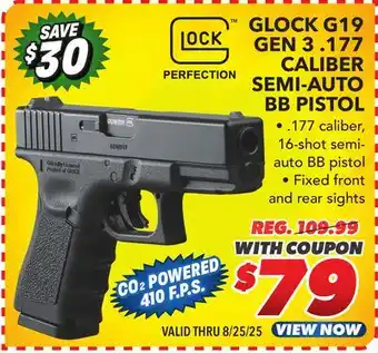 Big 5 Umarex Glock G19 Gen 3 .177 Caliber Semi-Auto BB Pistol offer