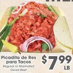 Arteagas Food Center Regular or Marinated Diced Beef offer