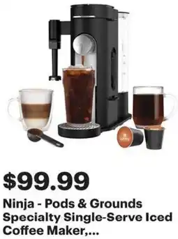 Best Buy Ninja - Pods & Grounds Specialty Single-Serve Iced Coffee Maker offer