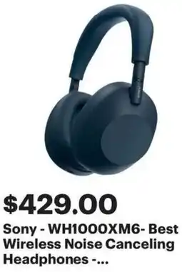 Best Buy Sony - Wireless Noise Canceling Headphones offer