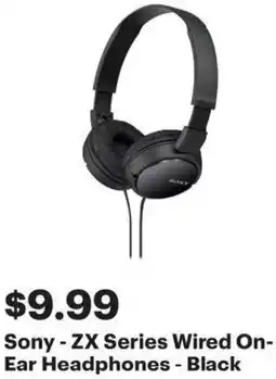Best Buy Sony - ZX Series Wired On- Ear Headphones offer