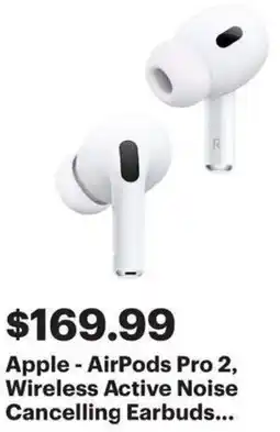 Best Buy Apple AirPods Pro 2, Wireless Active Noise Cancelling Earbuds offer