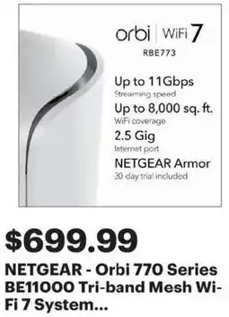 Best Buy NETGEAR - Orbi Tri-band Mesh Wi- Fi 7 System offer