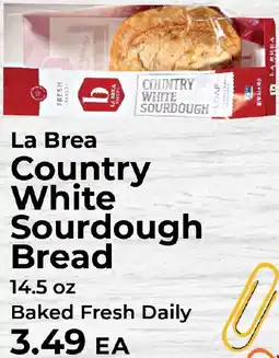 Sunset Foods La Brea Country White Sourdough Bread offer