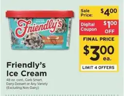 ShopRite Friendly's Ice Cream offer