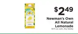 ShopRite Newman's Own All Natural Lemonade offer