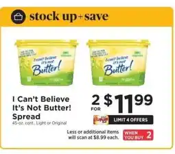 ShopRite I Can't Believe It's Not Butter Spread offer