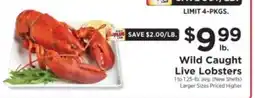 ShopRite Wild Caught Live Lobsters offer