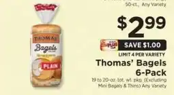 ShopRite Thomas' Bagels 6-Pack offer
