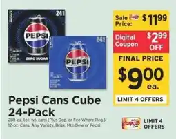 ShopRite Pepsi Cans Cube 24-Pack offer