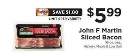 ShopRite John F Martin Sliced Bacon offer