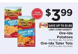 ShopRite Ore-Ida Potatoes or Tater Tots offer