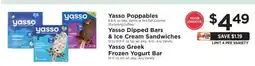 ShopRite Yasso Poppables, Yasso Dipped Bars & Ice Cream Sandwiches, Yasso Greek Frozen Yogurt Bar offer