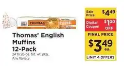 ShopRite Thomas' English Muffins 12-Pack offer