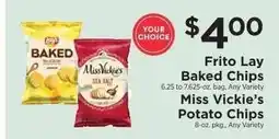 ShopRite Frito Lay Baked Chips / Miss Vickie's Potato Chips offer