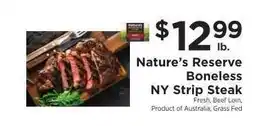ShopRite Nature’s Reserve Boneless NY Strip Steak offer