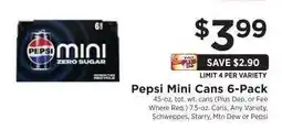 ShopRite Pepsi Mini Cans 6-Pack offer