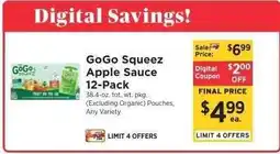 ShopRite GoGo Squeez Apple Sauce 12-Pack offer