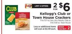 ShopRite Kellogg's Club or Town House Crackers offer