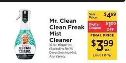 ShopRite Mr. Clean Clean Freak Mist Cleaner offer