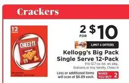 ShopRite Kellogg's Big Pack Single Serve 12-Pack offer