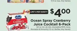 ShopRite Ocean Spray Cranberry Juice Cocktail 6-Pack offer