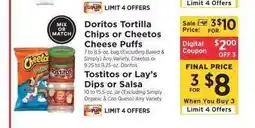 ShopRite Doritos Tortilla Chips or Cheetos Cheese Puffs offer