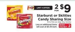ShopRite Starburst or Skittles Candy Sharing Size offer