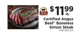 ShopRite Certified Angus Beef Boneless Sirloin Steak offer
