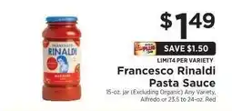 ShopRite Francesco Rinaldi Pasta Sauce offer