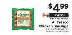 ShopRite Al Fresco Chicken Sausage offer