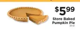ShopRite Store Baked Pumpkin Pie offer