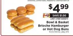 ShopRite Bowl & Basket Brioche Hamburger or Hot Dog Buns offer