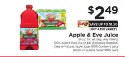 ShopRite Apple & Eve Juice offer