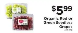 ShopRite Organic Red or Green Seedless Grapes offer