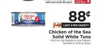 ShopRite Chicken of the Sea Solid White Tuna offer