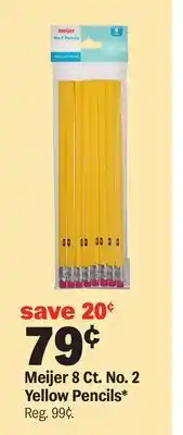 Meijer Meijer 8 Ct. No. 2 Yellow Pencils offer