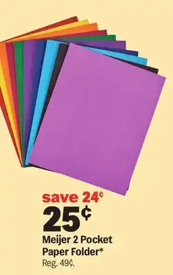 Meijer Meijer 2 Pocket Paper Folder offer
