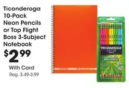 Kroger Ticonderoga neon pencils or top flight boss 3-subject notebook offer