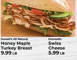 Sunset Foods Sunset's all natural honey maple turkey breast offer