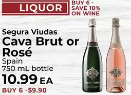 Sunset Foods Segura Viudas Cava Brut or Rosé offer